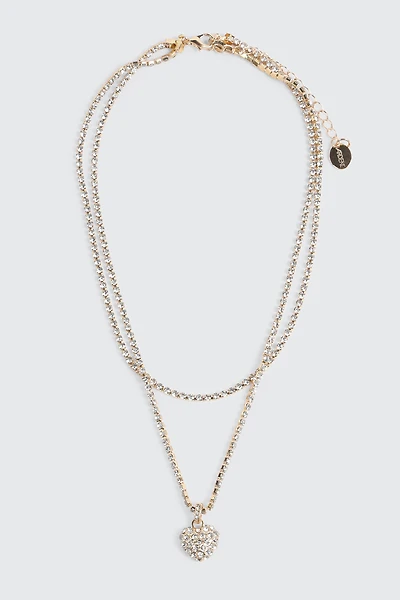 Two row heart Necklace