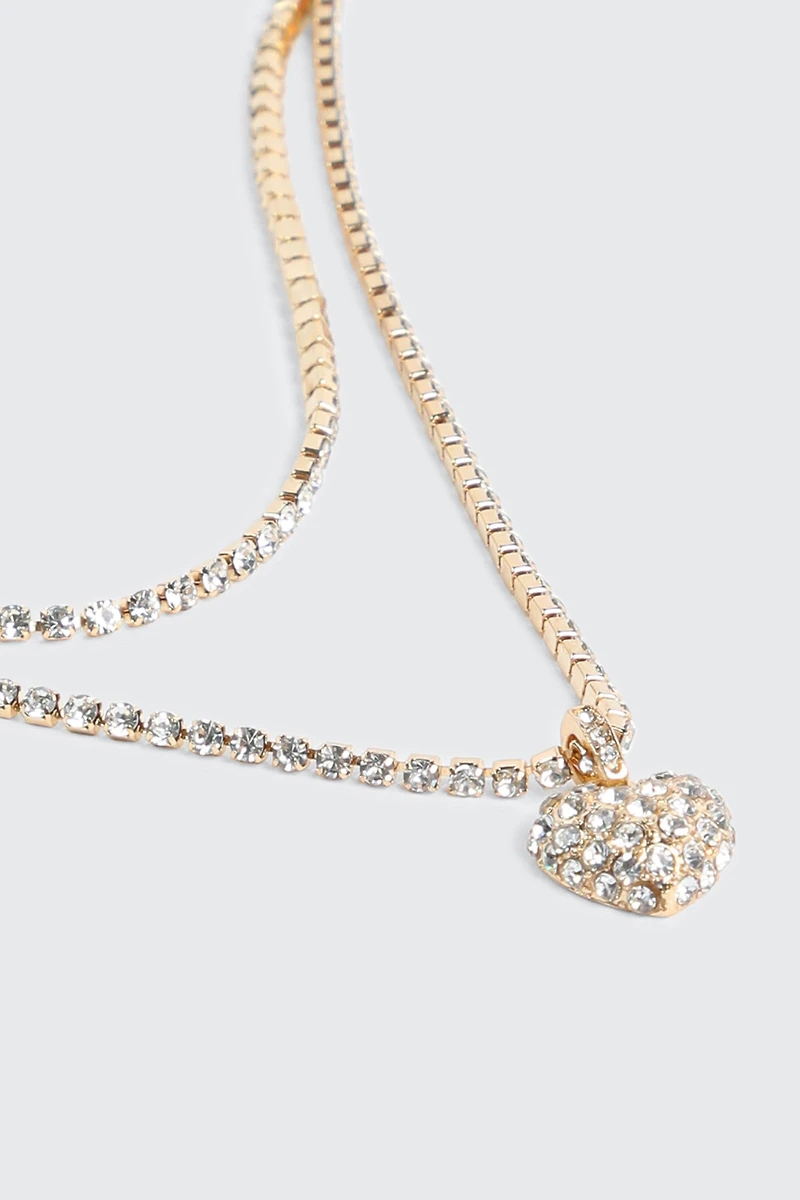 Two row heart Necklace