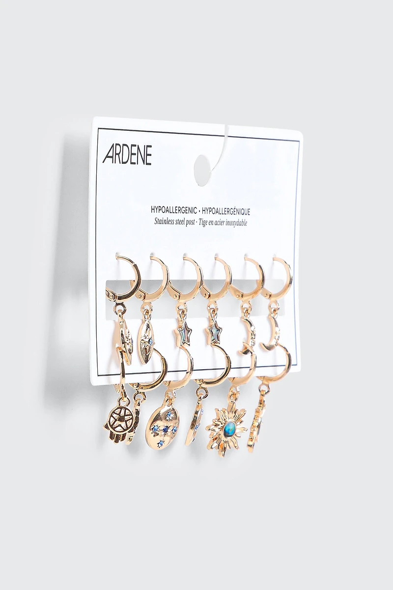 Lot de 6 paires d'anneaux