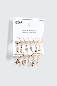 Lot de 6 paires d'anneaux