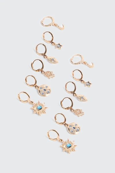 6-Pack Hoop Earrings