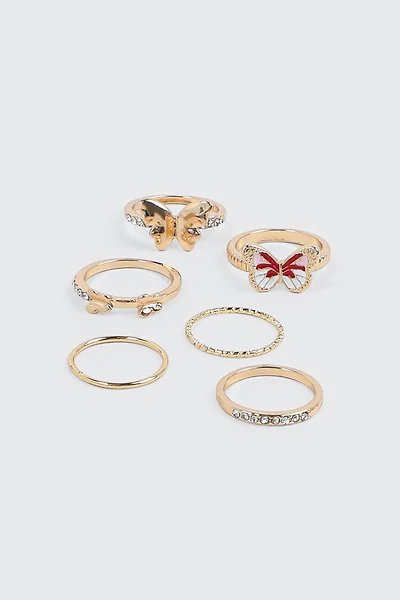 6-Pack Butterfly Rings