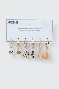 3-Pack Charm Hoops