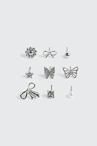 9-Pack Stud Earrings