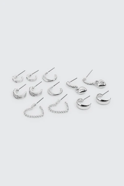 Lot de 6 paires de boucles d'oreilles