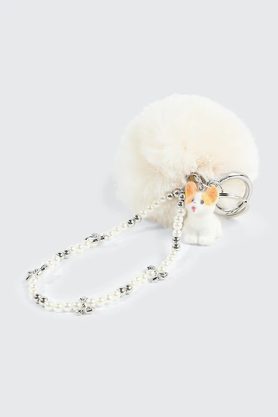 Corgi Faux Fur Keychain