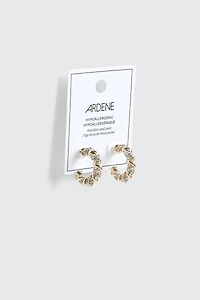 Twisted Hoop Stone Earrings