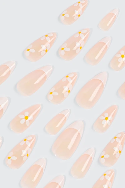 Lot de 20 ongles autocollants fleuris