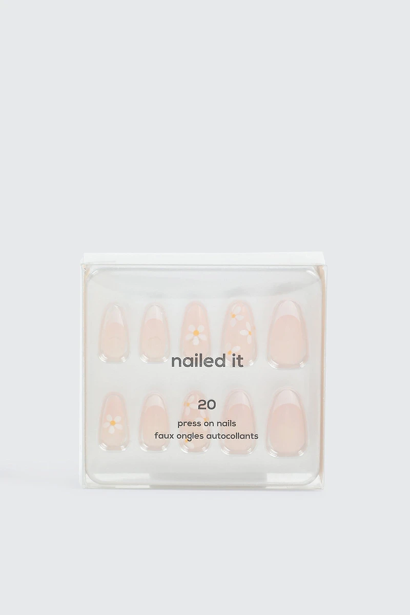 20-Pack Floral Press On Nails
