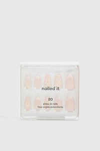 20-Pack Floral Press On Nails