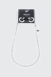 Rhinestone Tennis Necklace & Earrings