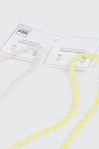 Best Friends Bead and Tulip Charm Necklace
