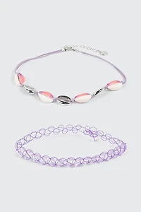 Shell Charm Choker Set