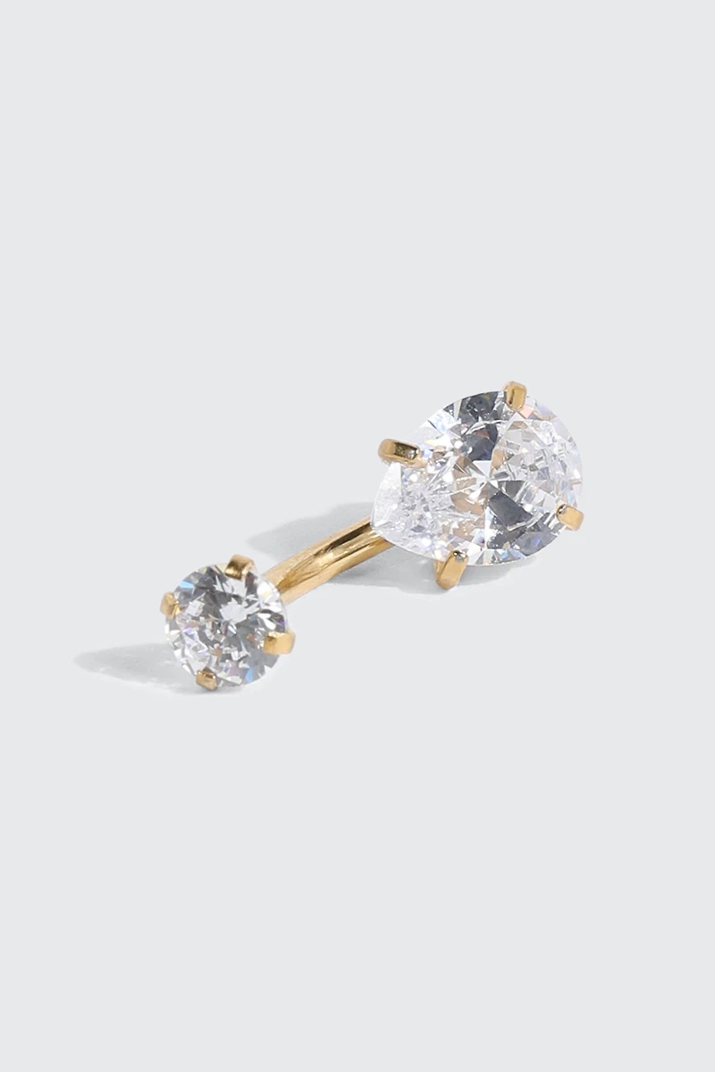 Perçage de nombril plaqué or 14K