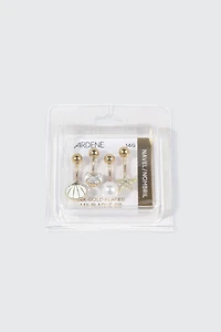 4-Pack 14k Gold Plated Ocean Navel Piercings