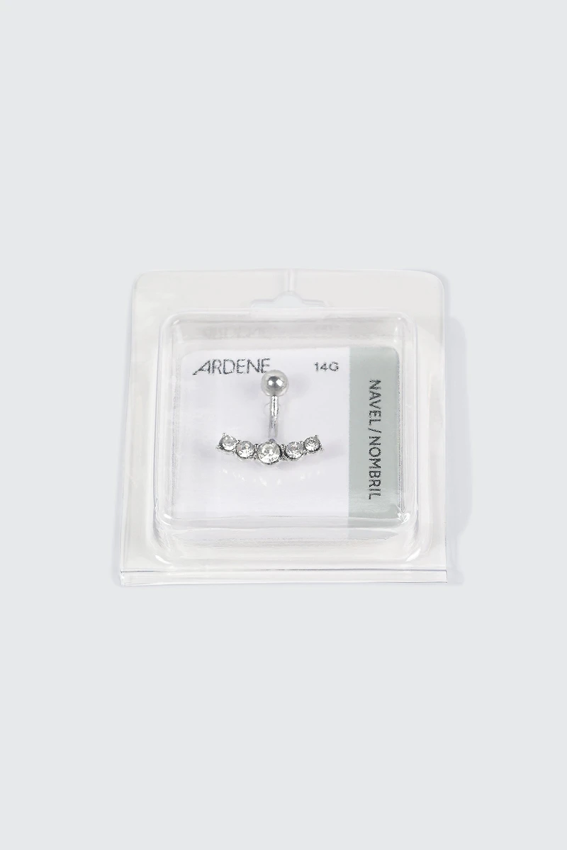 Arched Rhinestone Navel Piercing