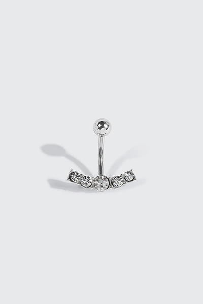 Arched Rhinestone Navel Piercing