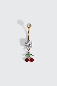 14K Gold Plated Cherry Navel Piercing