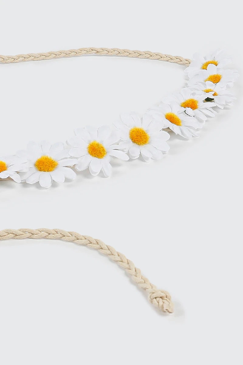 Bandeau à fleurs tressé