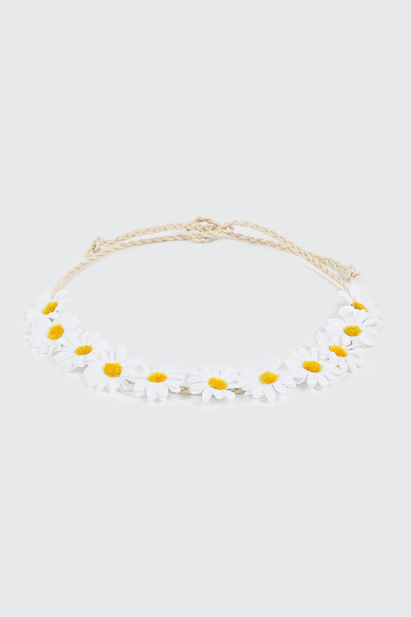 Bandeau à fleurs tressé