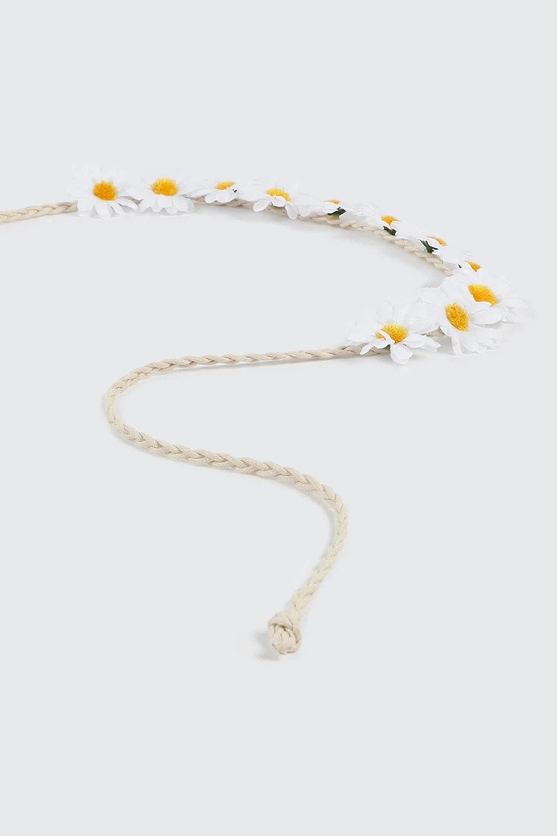 Bandeau à fleurs tressé