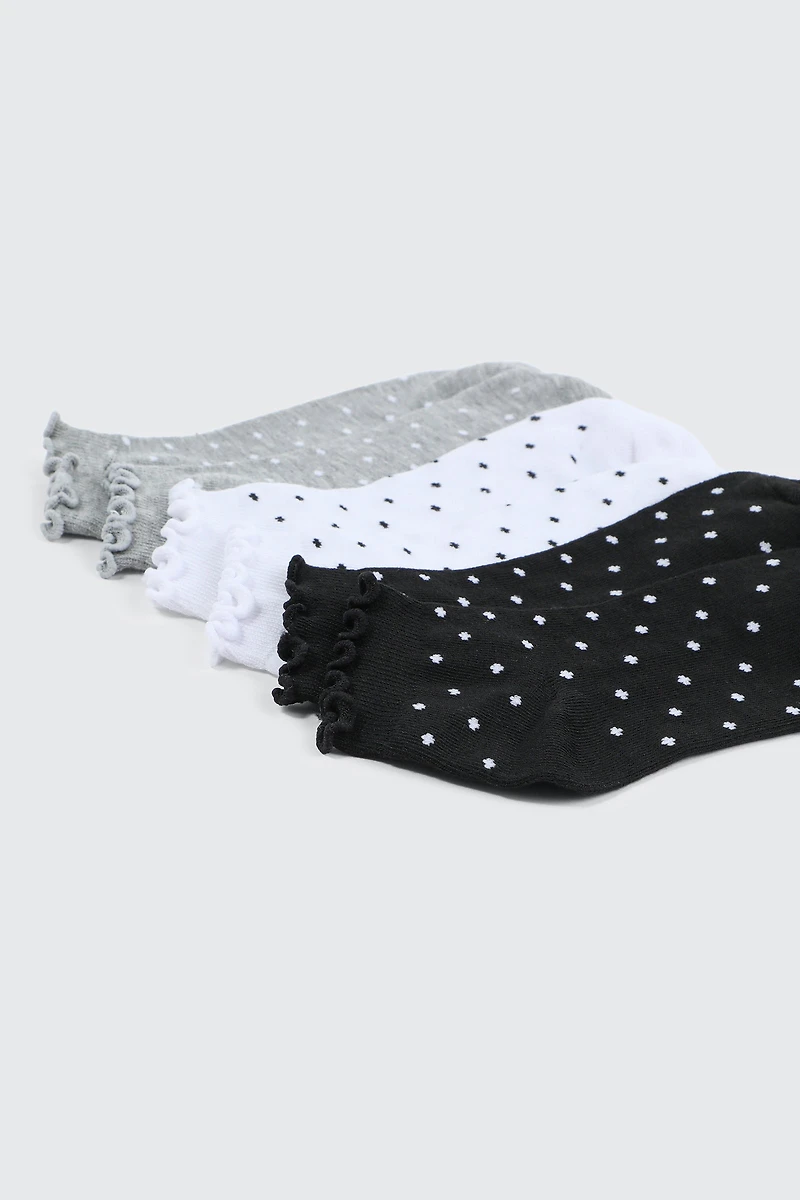 Lot de 3 paires de socquettes à pois