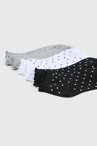 Lot de 3 paires de socquettes à pois