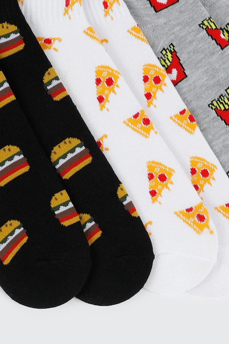 Food Print Crew Socks