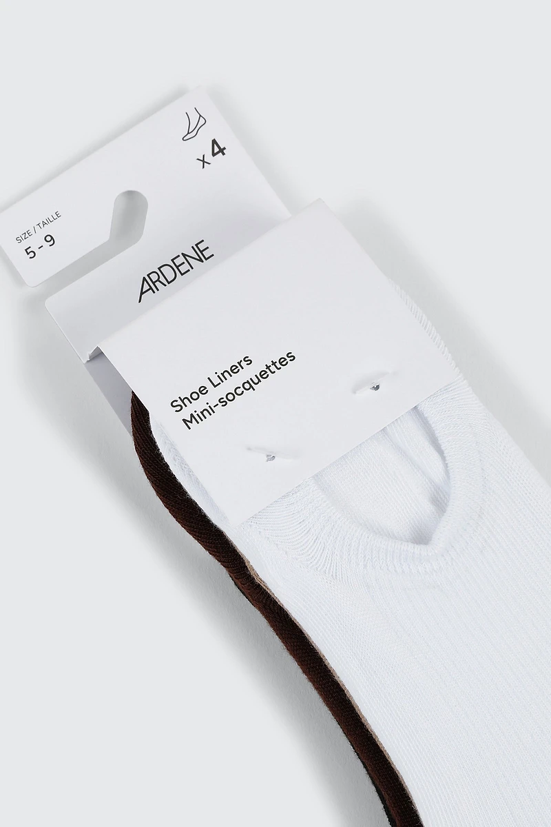 4-Pack Rib No Show Shoe Liners