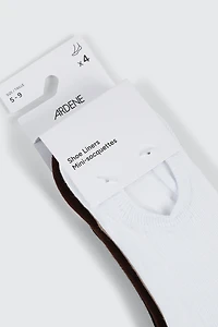 4-Pack Rib No Show Shoe Liners