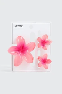Lot de 3 pinces à cheveux fleurs tropicales
