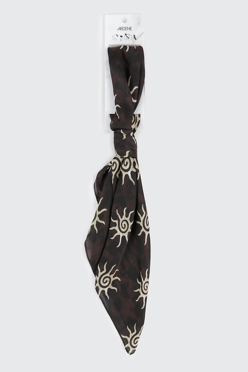 Foulard imprimé soleil spirale