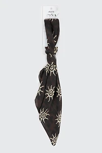 Foulard imprimé soleil spirale