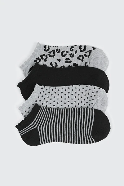 4-Pack Printed Ankle Socks