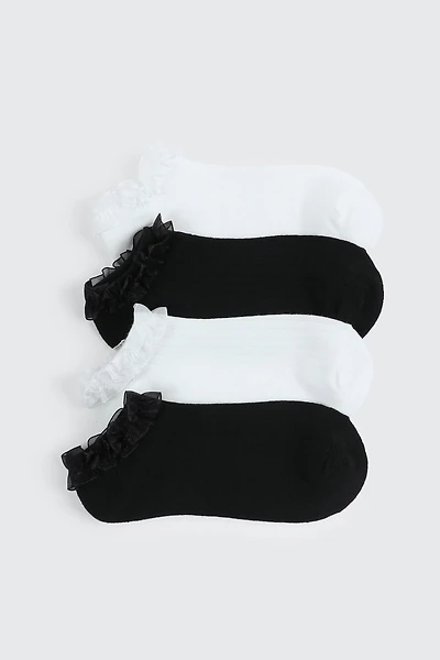 4 paires de socquettes bordées de dentelle