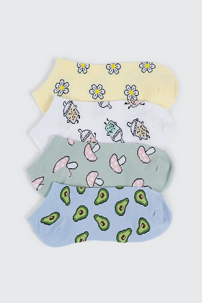 Lot de 4 paires de socquettes imprimées