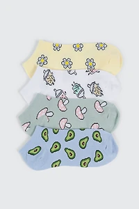 Lot de 4 paires de socquettes imprimées