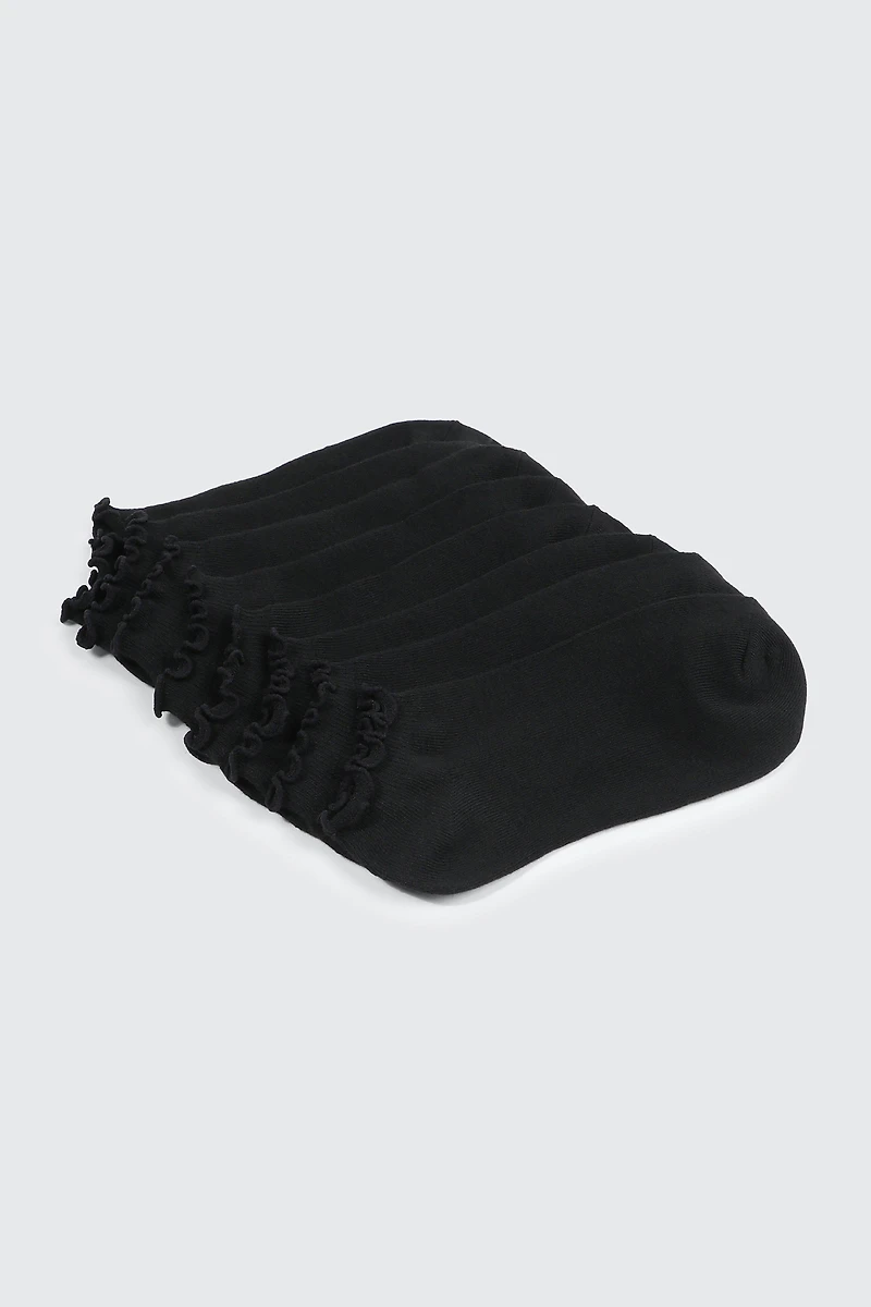 4-Pack Ankle Socks with Ruffled Edge