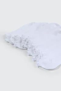 4-Pack Ankle Socks with Ruffled Edge