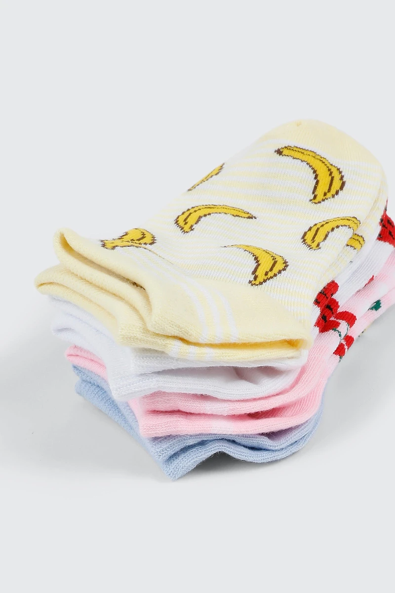 Lot de 4 paires de socquettes fruits