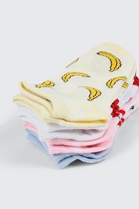 Lot de 4 paires de socquettes fruits