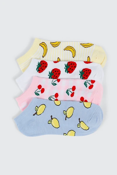 Lot de 4 paires de socquettes fruits