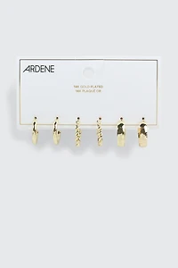 3-Pack 14K Gold Plated Hoops