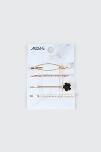 Lot de 4 épingles à cheveux perles et strass