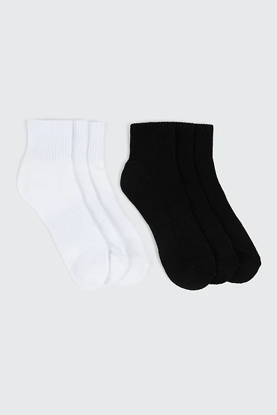 6 pack Knit Demi-Crew Socks