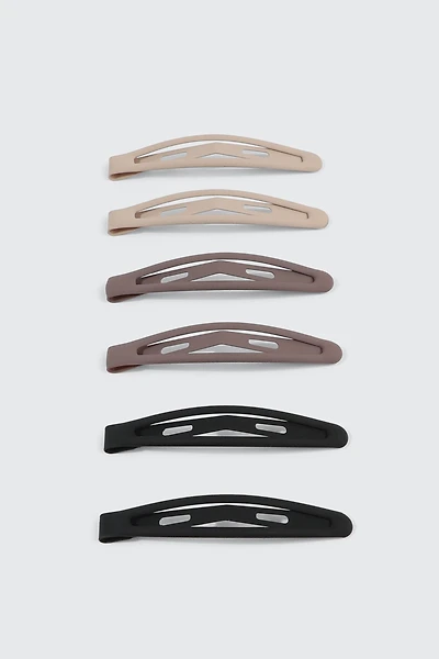 Lot de 6 barrettes ajourées mates