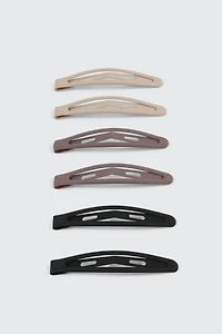 Lot de 6 barrettes ajourées mates