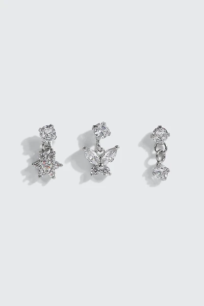 Lot de 3 clous de nez en acier inoxydable