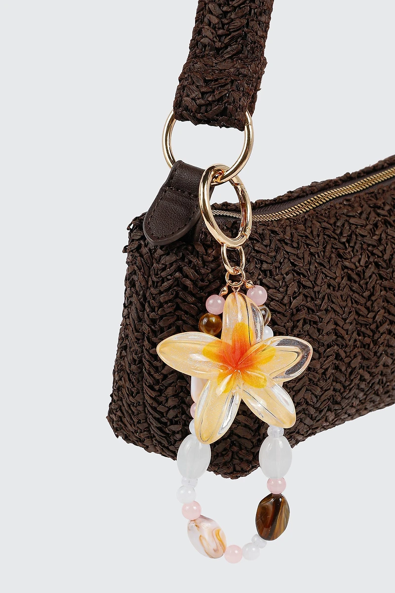 Porte-clés à breloque hibiscus