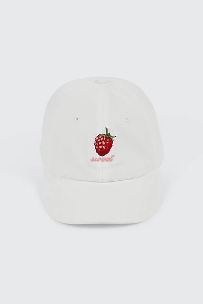 Raspberry Embroidered Cap